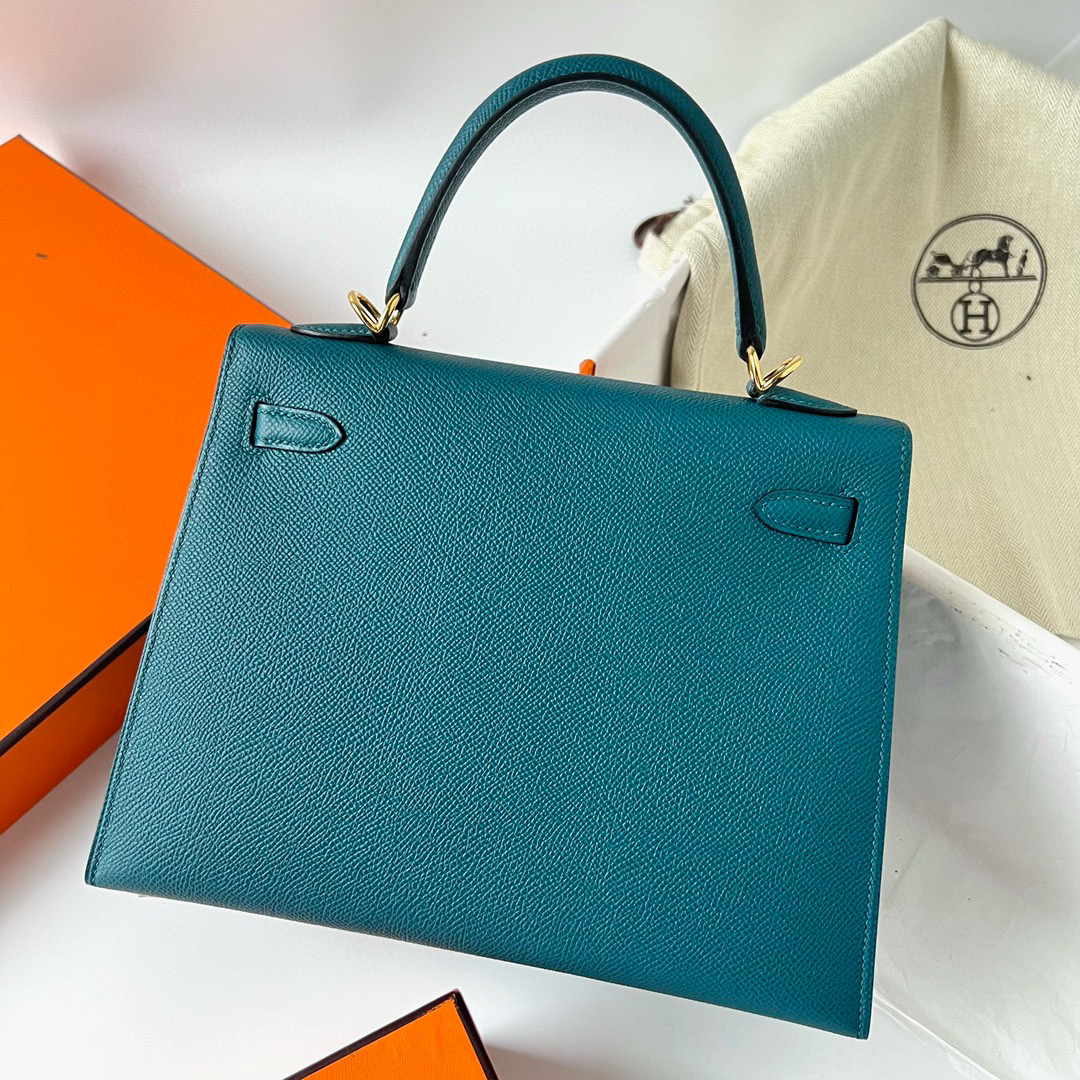 愛馬仕女包多少錢一個正品 Hermès Kelly Sellier 25 Epsom Vert Bosphore 博斯普魯斯綠