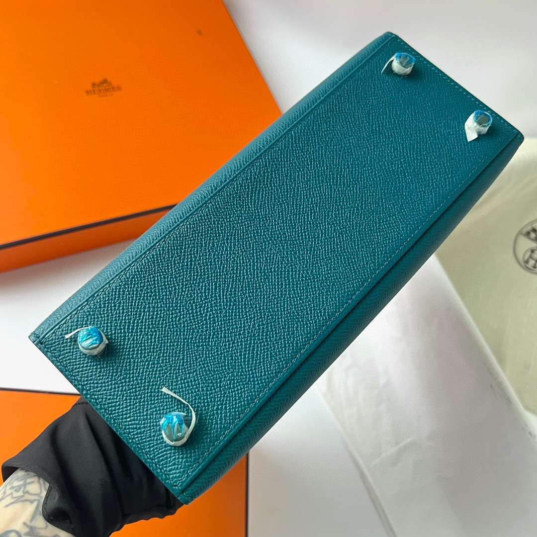 愛馬仕女包多少錢一個正品 Hermès Kelly Sellier 25 Epsom Vert Bosphore 博斯普魯斯綠