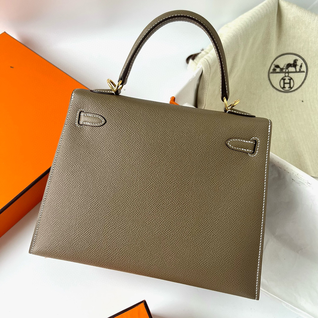 愛馬仕女包Kelly價格 Hermès Kelly Sellier 25 Epsom Etoupe 大象灰 Golden Hardware