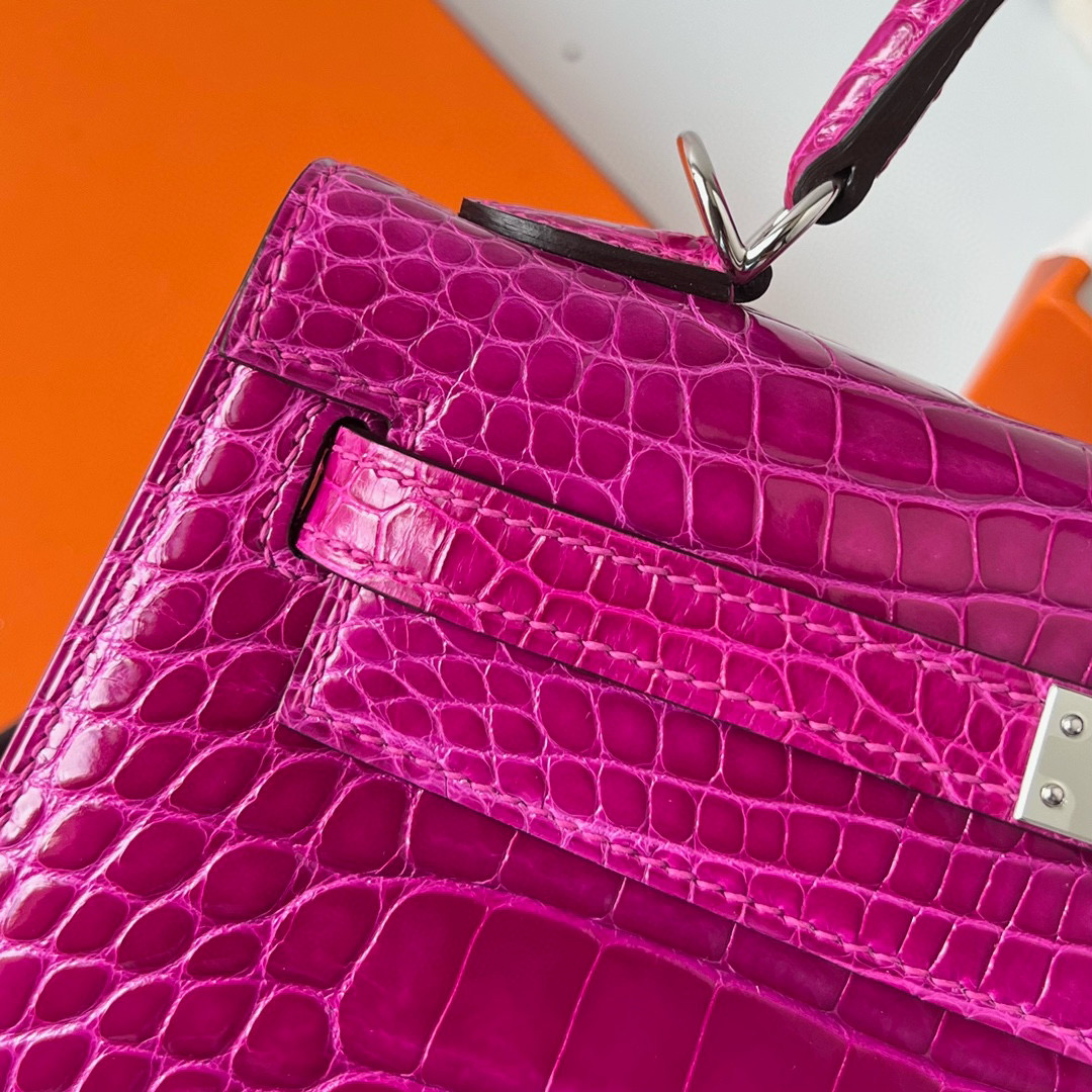 愛馬仕經典款女包價格與圖片 Hermès Kelly Sellier 25 Rose Sheheraradez alligator crocodile