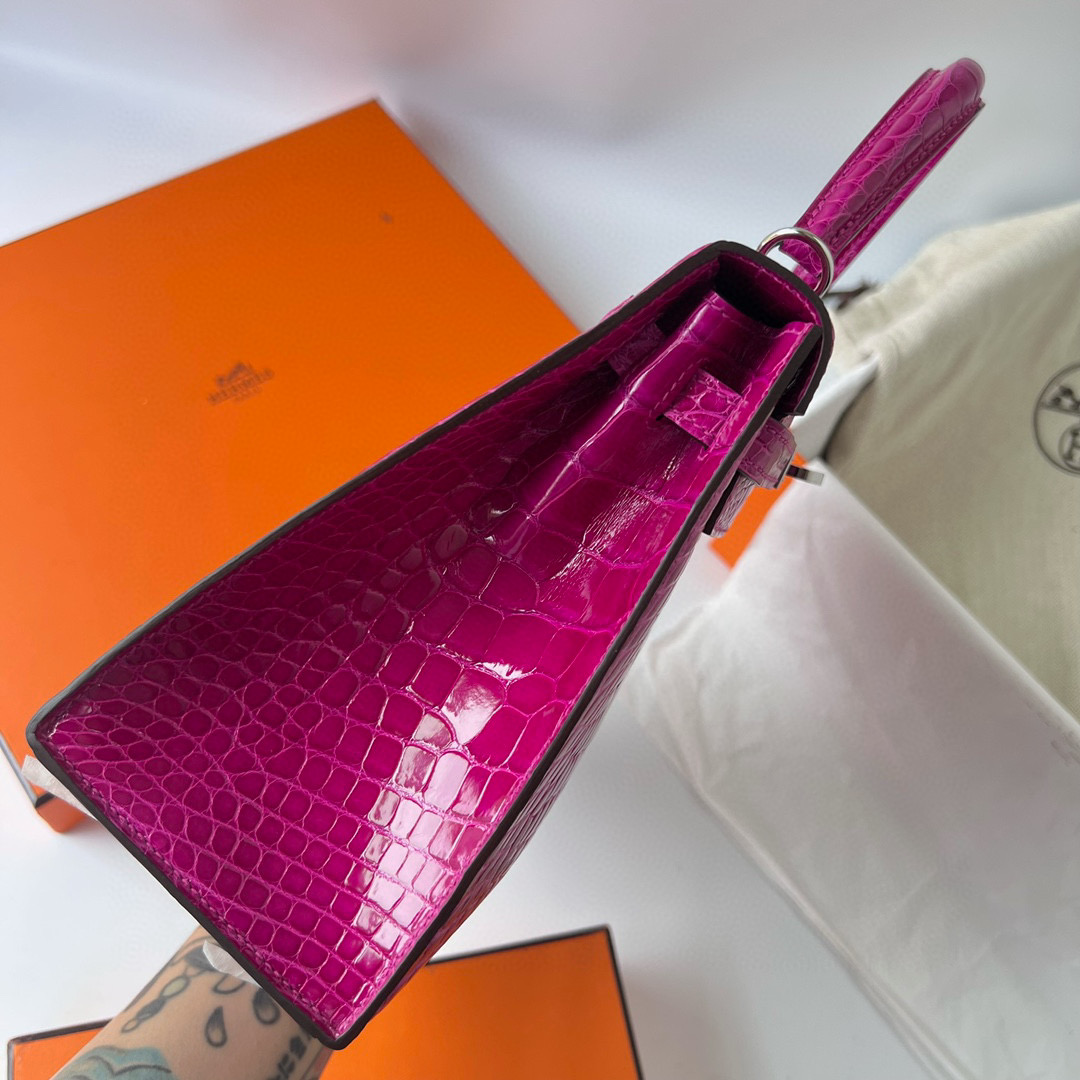 愛馬仕經典款女包價格與圖片 Hermès Kelly Sellier 25 Rose Sheheraradez alligator crocodile