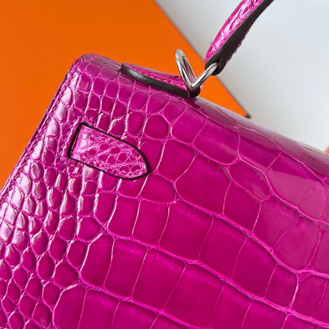 愛馬仕經典款女包價格與圖片 Hermès Kelly Sellier 25 Rose Sheheraradez alligator crocodile