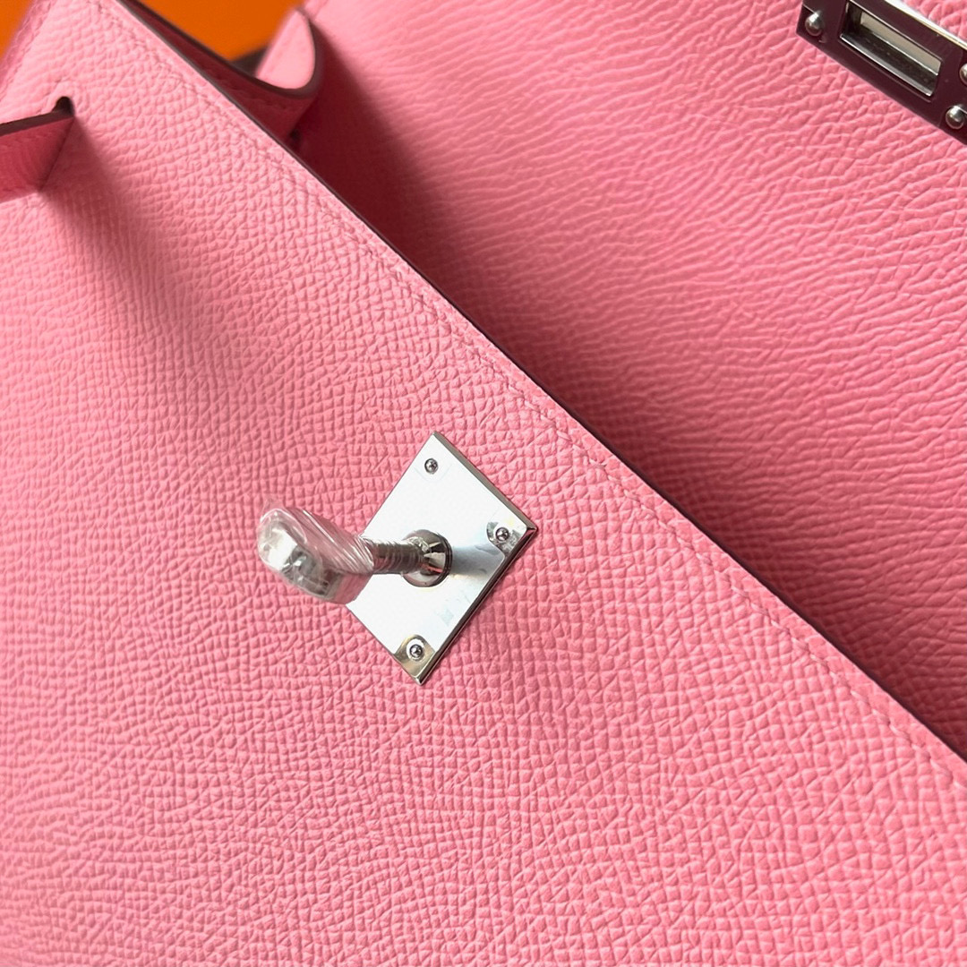 愛馬仕官方網站旗艦店 Hermès Kelly Pochette Epsom Rose Confetti 奶昔粉