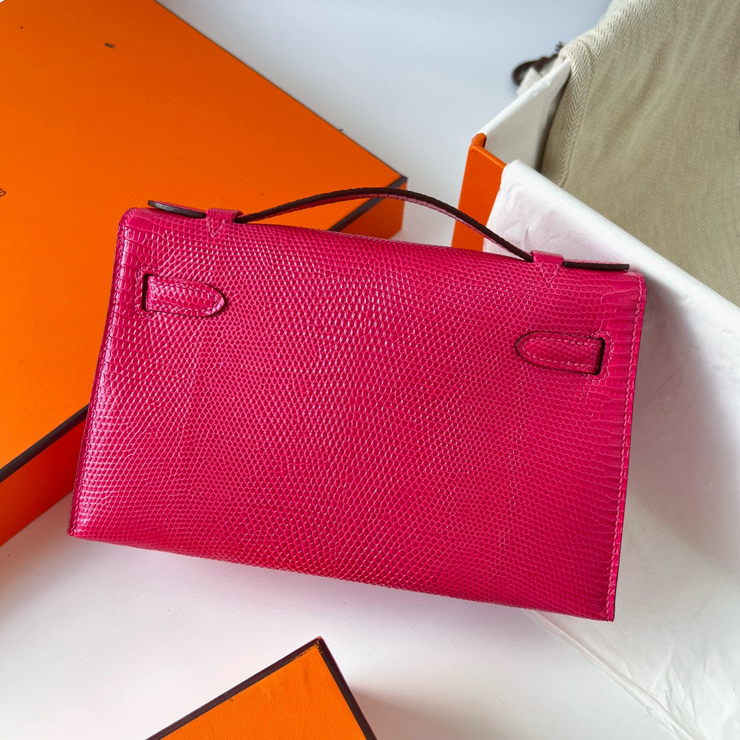 Hermès Price Kelly Pochette Lizard Rose Mexico 墨西哥粉 Silver Hardware