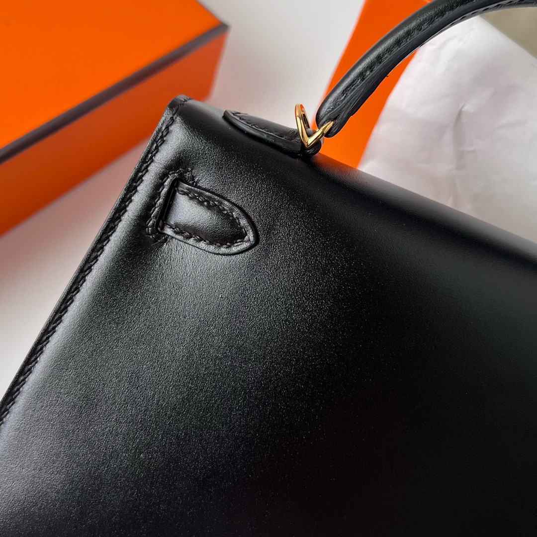 Hermès Price and pictures Kelly Sellier 20 Boxcalf 黑色 Golden Hardware