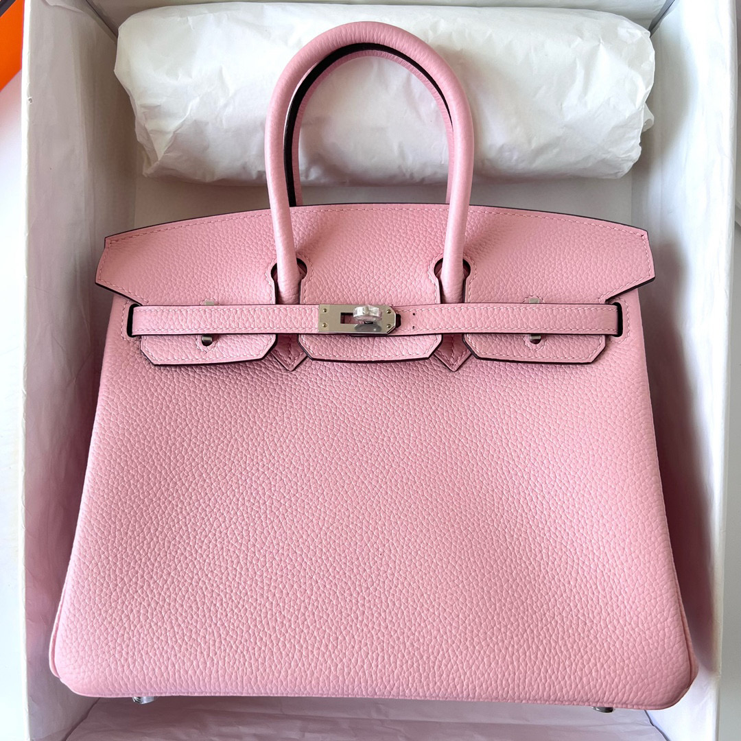 愛馬仕官網中國官方網站女包 Hermès Birkin 25 Togo Rose Saiura 樱花粉