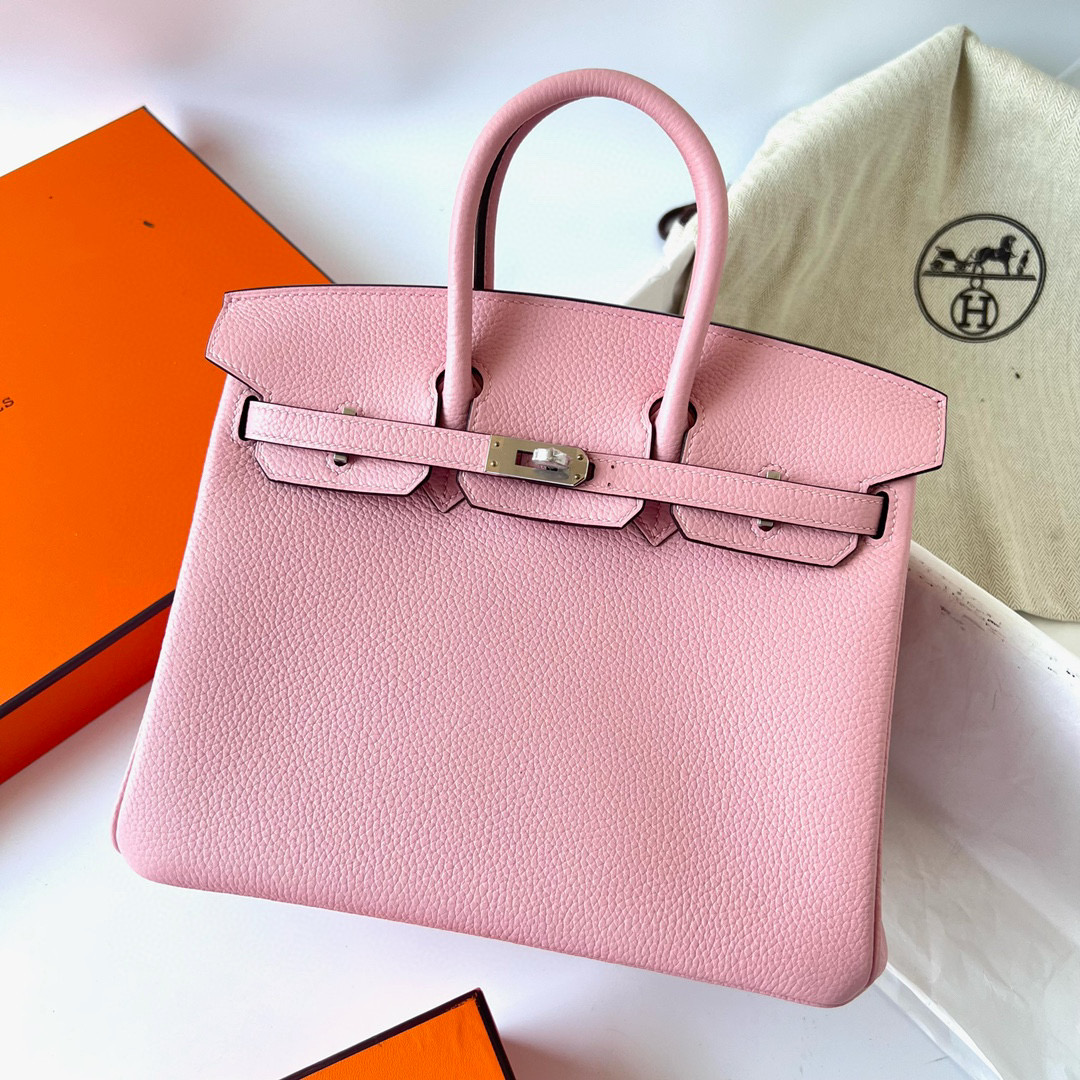 愛馬仕官網中國官方網站女包 Hermès Birkin 25 Togo Rose Saiura 樱花粉