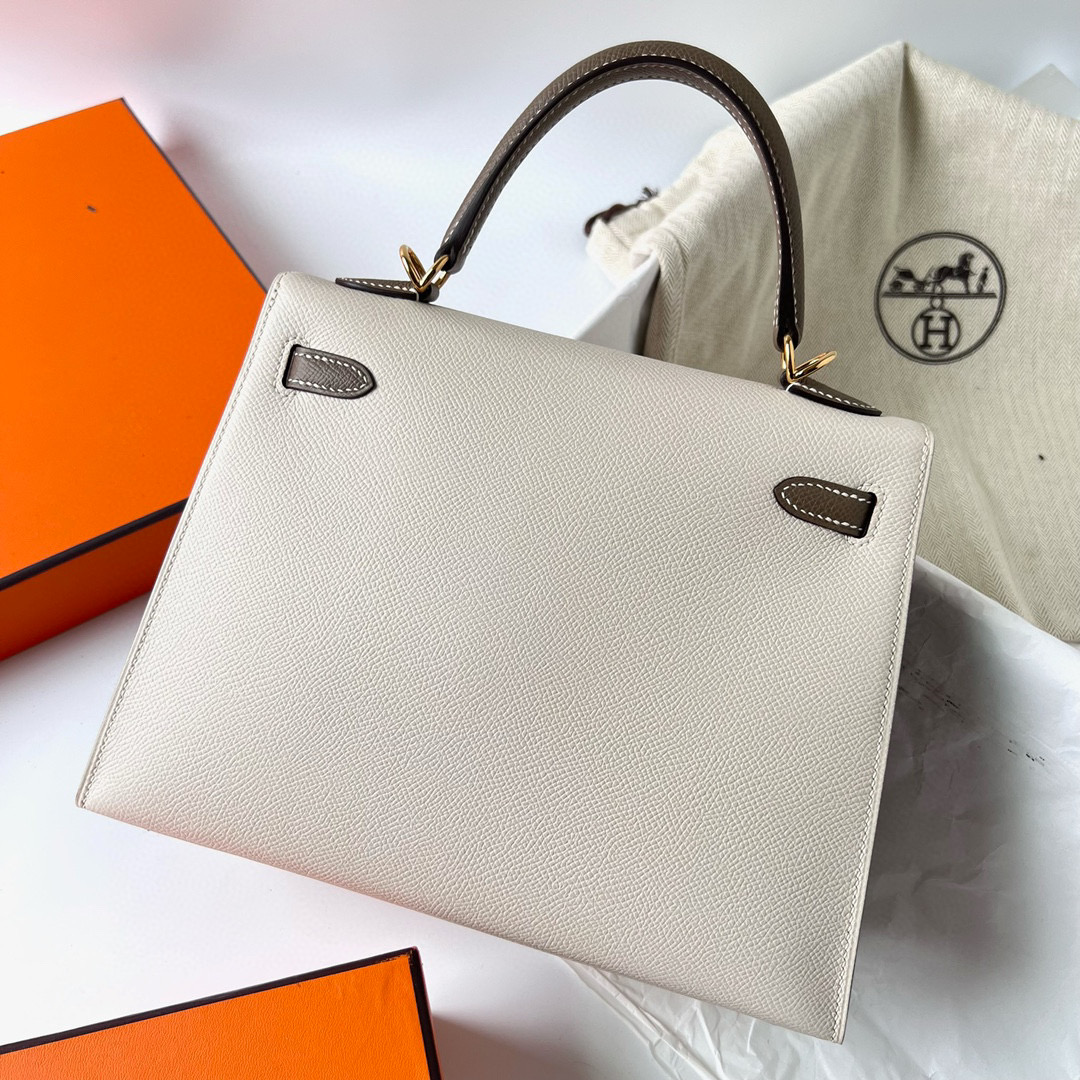 愛馬仕最受歡迎的包 Hermès Special Order (HSS) Kelly Sellier Epsom 25 奶昔白/大象灰