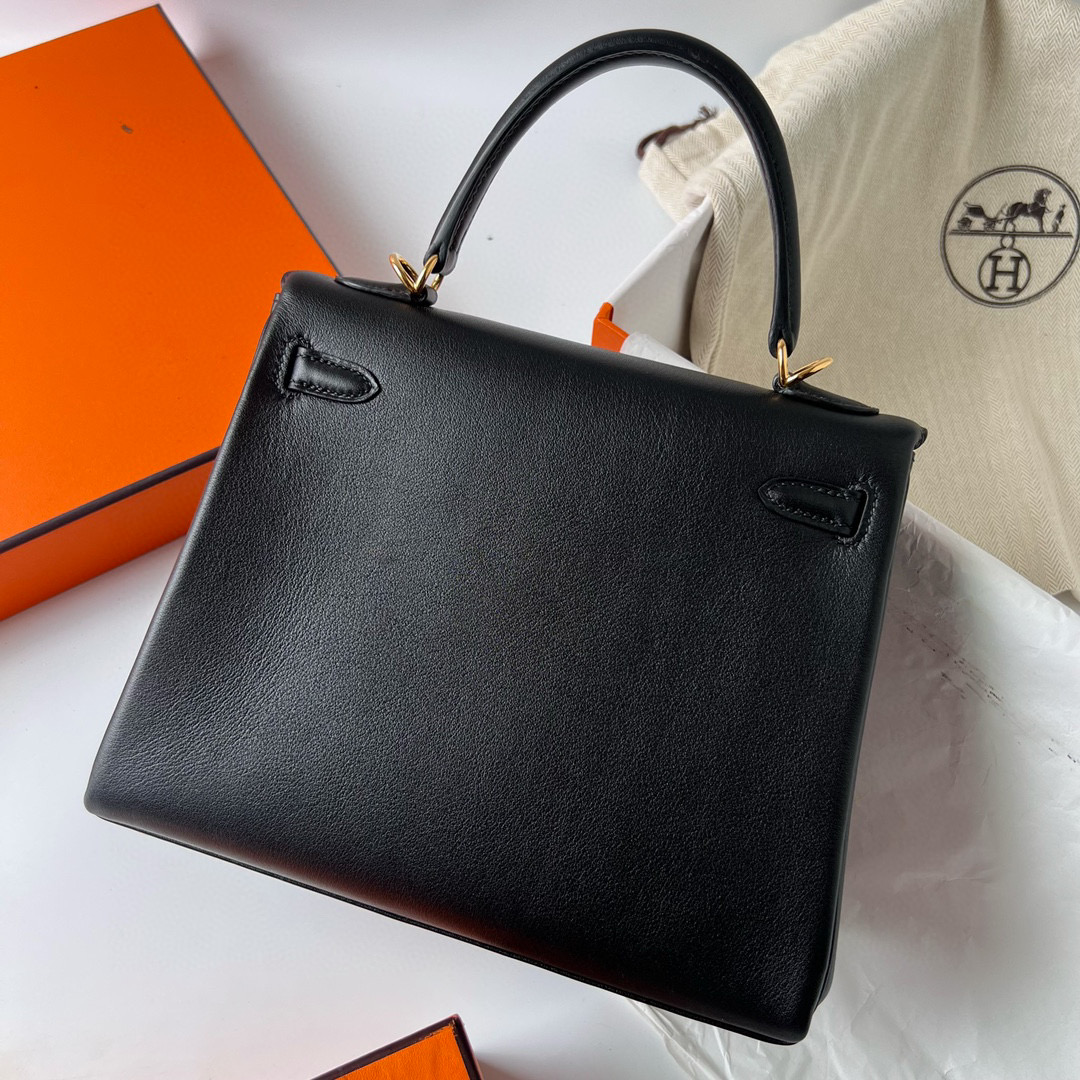 愛馬仕幾款經典包包 Hermès Kelly Retourne 25 Swift Noir 黑色 Golden Hardware