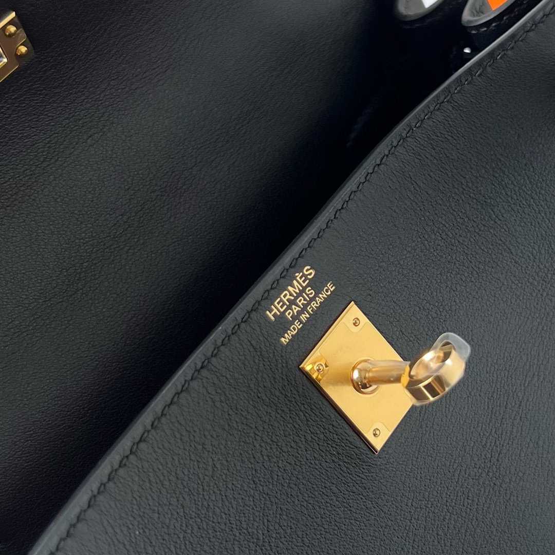 愛馬仕幾款經典包包 Hermès Kelly Retourne 25 Swift Noir 黑色 Golden Hardware