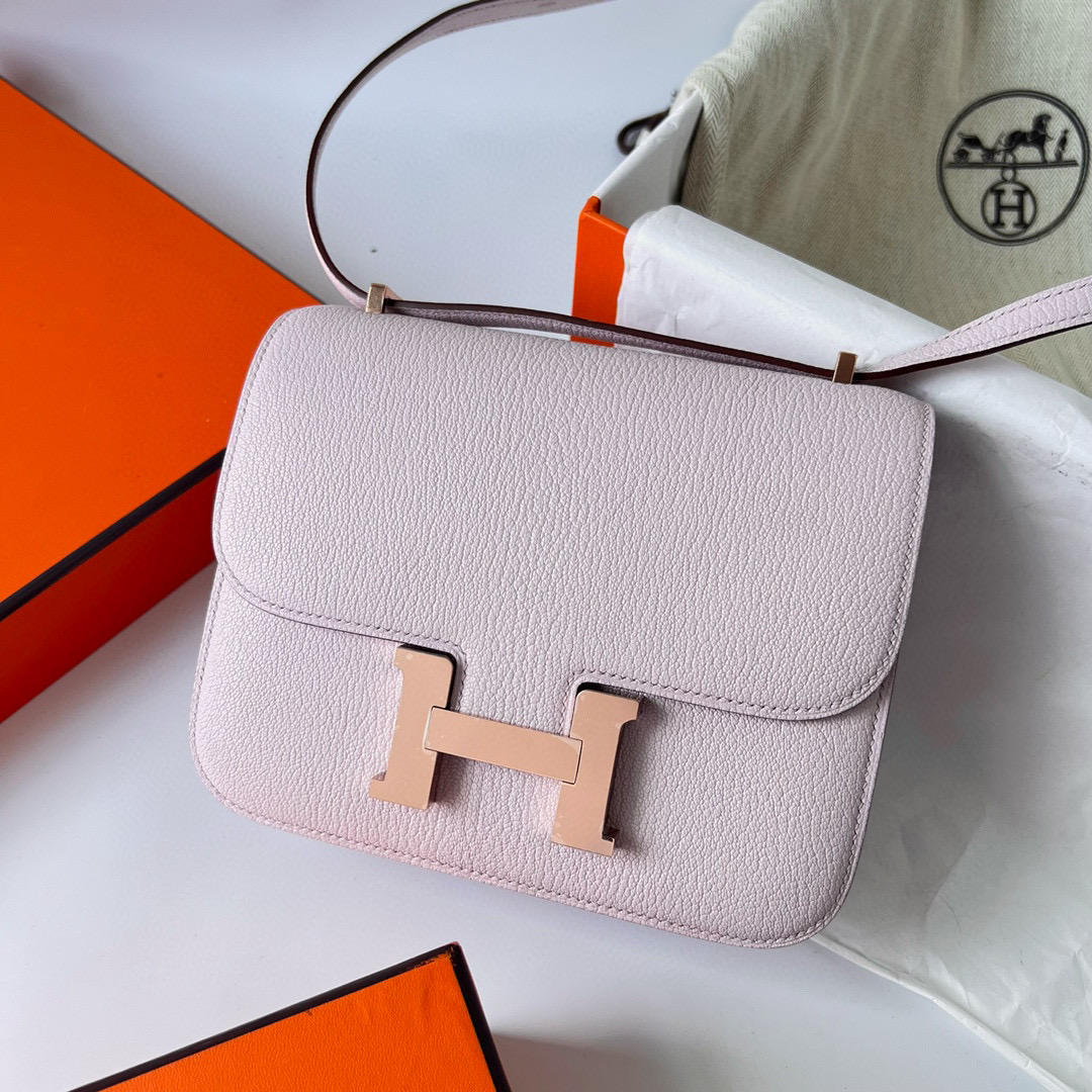 愛馬仕哪三款包最熱門 Hermès Constance 18 Chevre Mauve Pale 梦幻粉紫