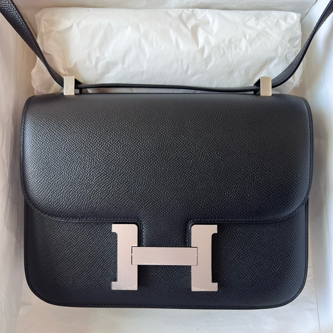 愛馬仕康康包官方售價 Hermès Constance 1-24cm 鏡子款 Epsom Noir 黑色