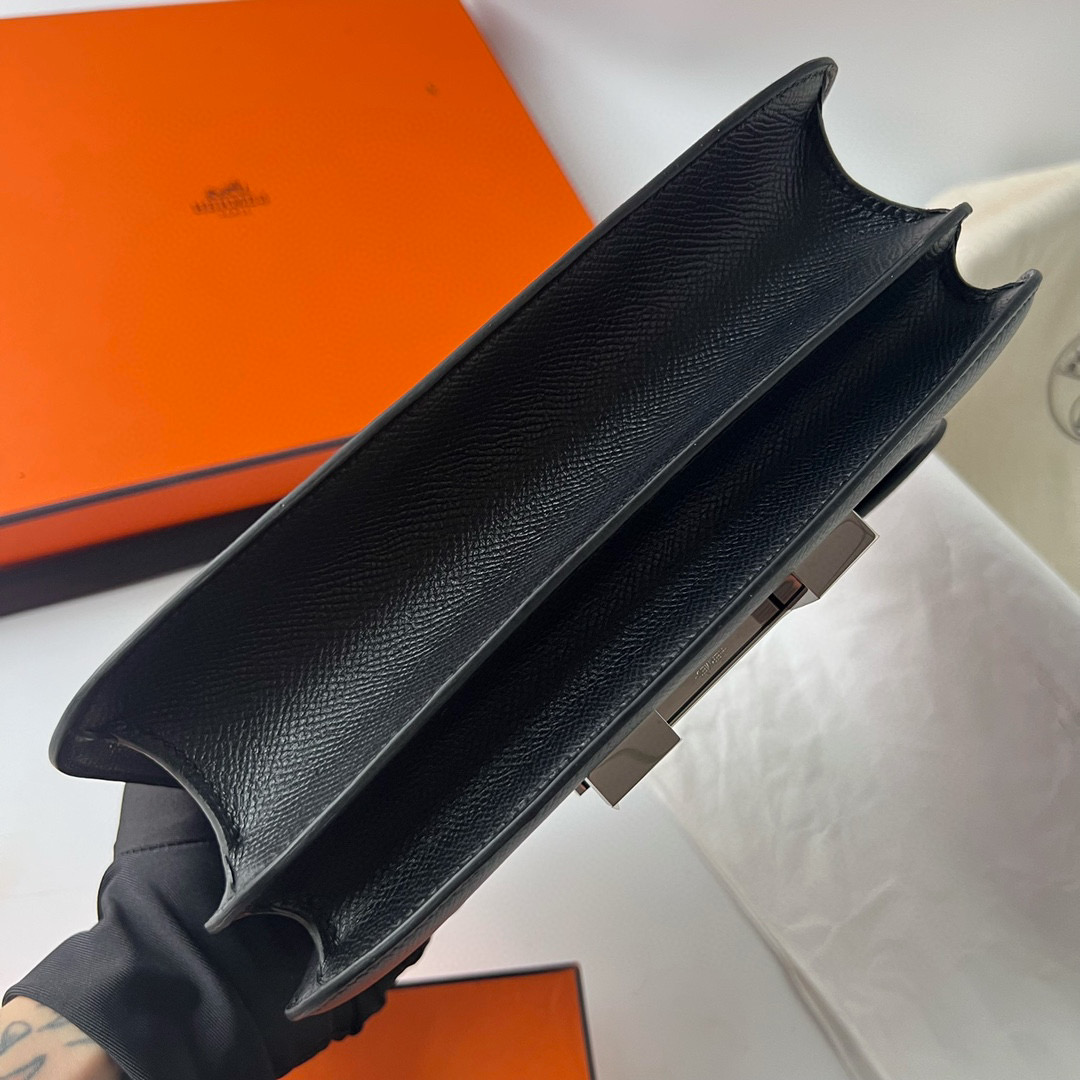 愛馬仕官網中國官方網站包包 Hermès Constance 24 bag price Epsom Noir 黑色銀色