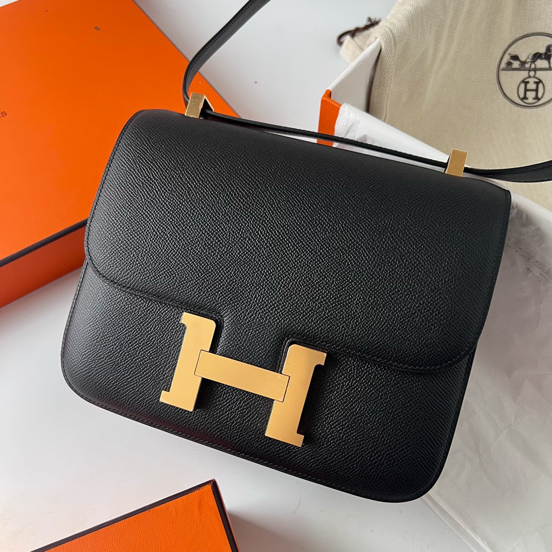 全新愛馬仕包包多少錢 Hermès Constance 24 Epsom 黑色 Golden Hardware
