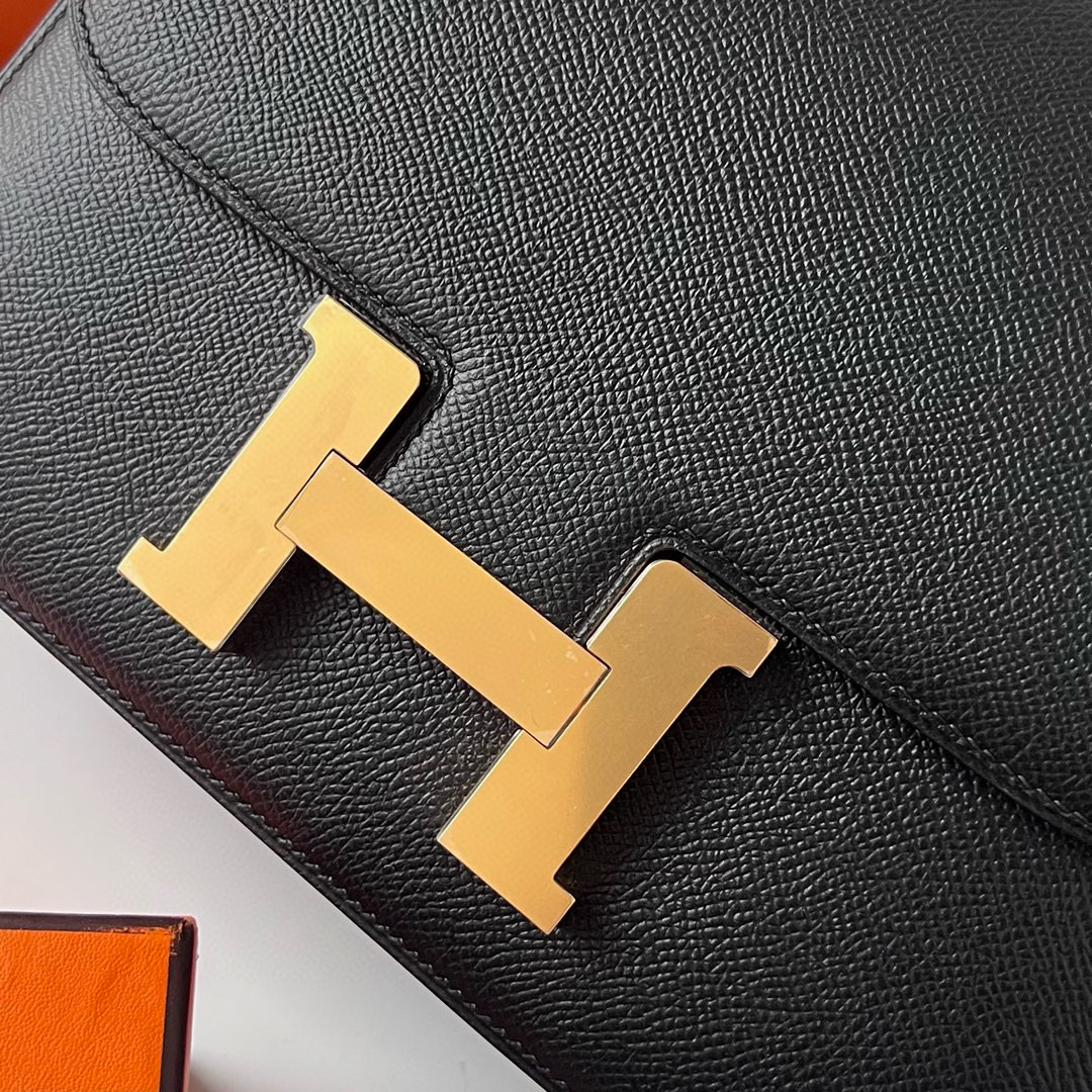 全新愛馬仕包包多少錢 Hermès Constance 24 Epsom 黑色 Golden Hardware