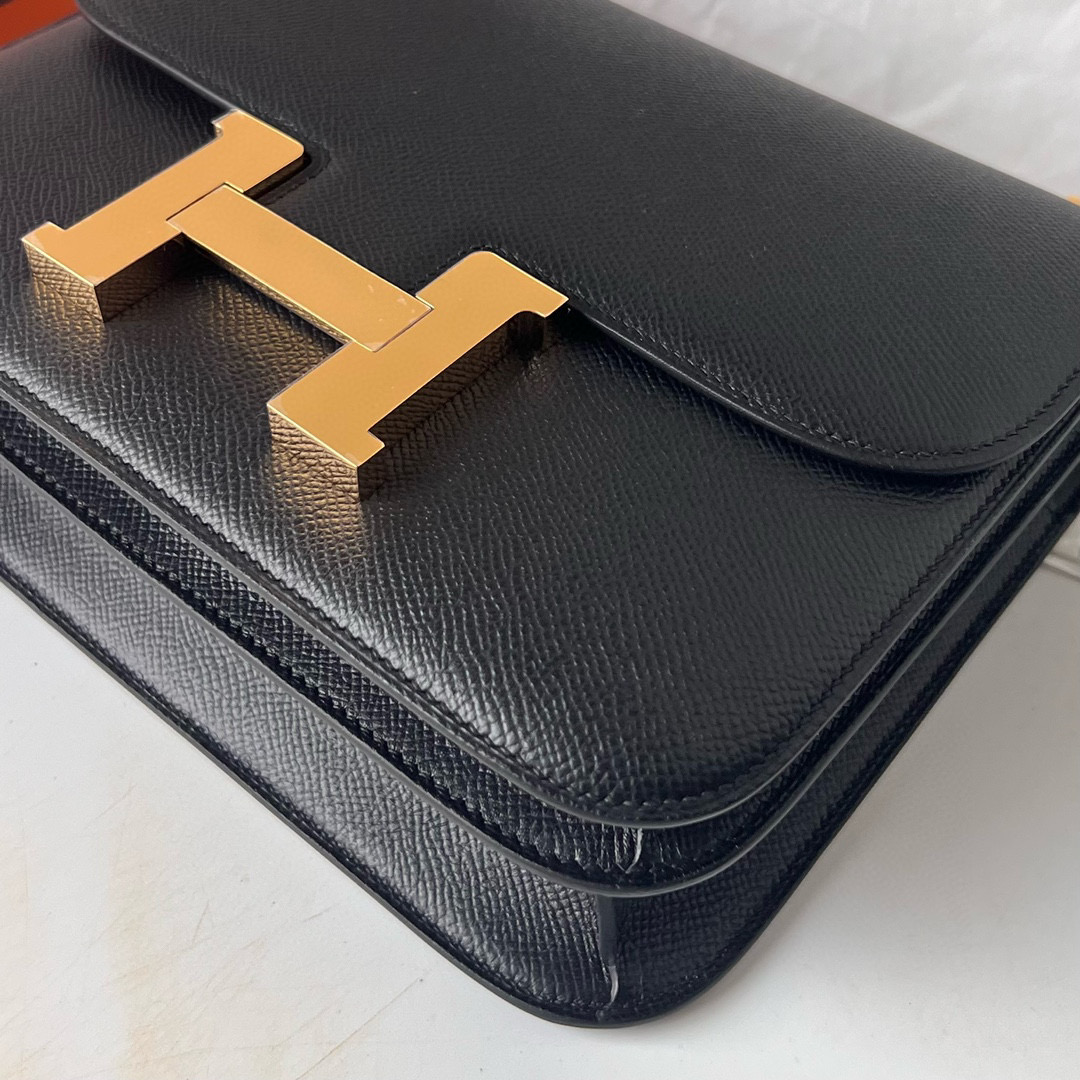 全新愛馬仕包包多少錢 Hermès Constance 24 Epsom 黑色 Golden Hardware