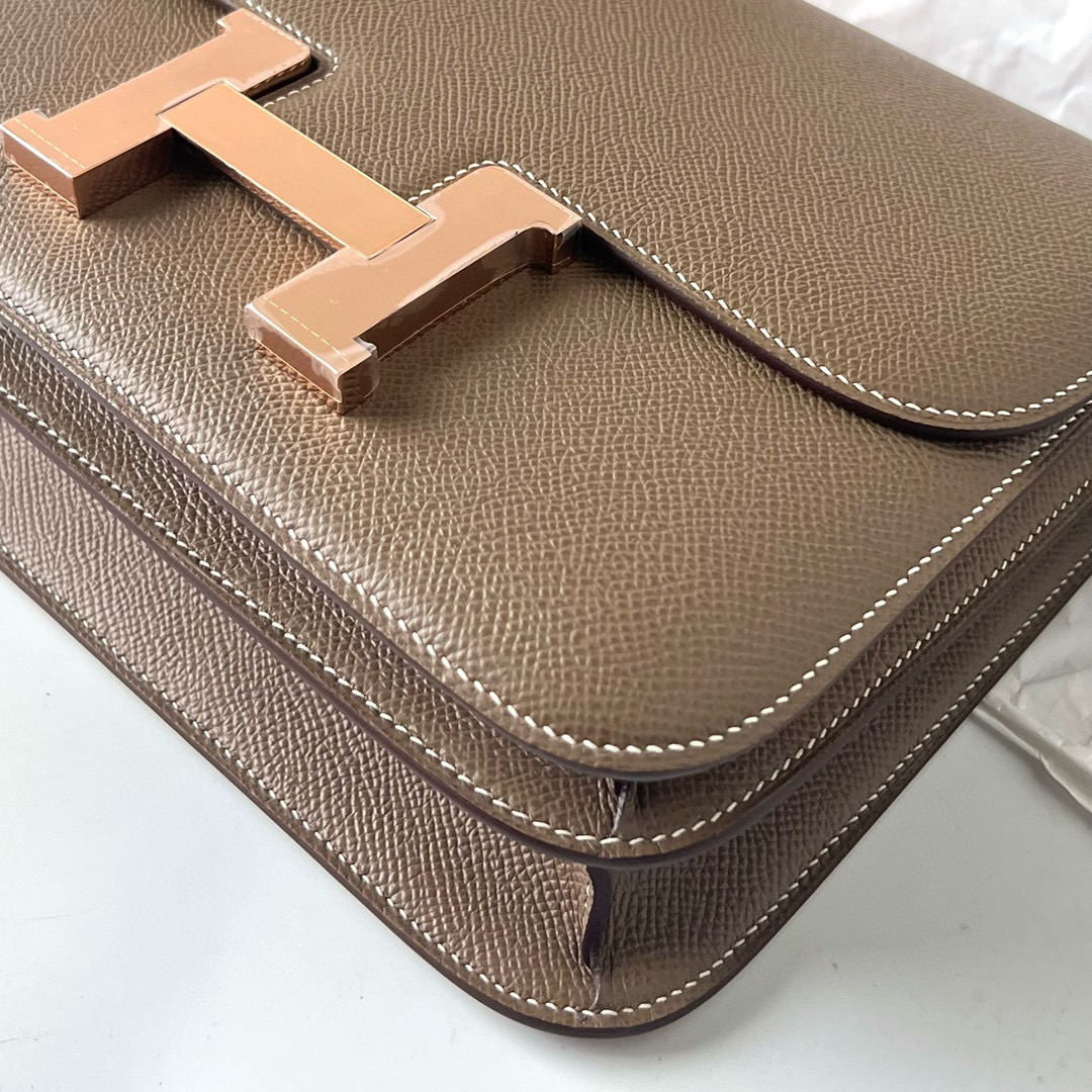 愛馬仕康康24尺寸售價 Hermès Constance 24 bag Epsom Etoupe 大象灰玫瑰金扣