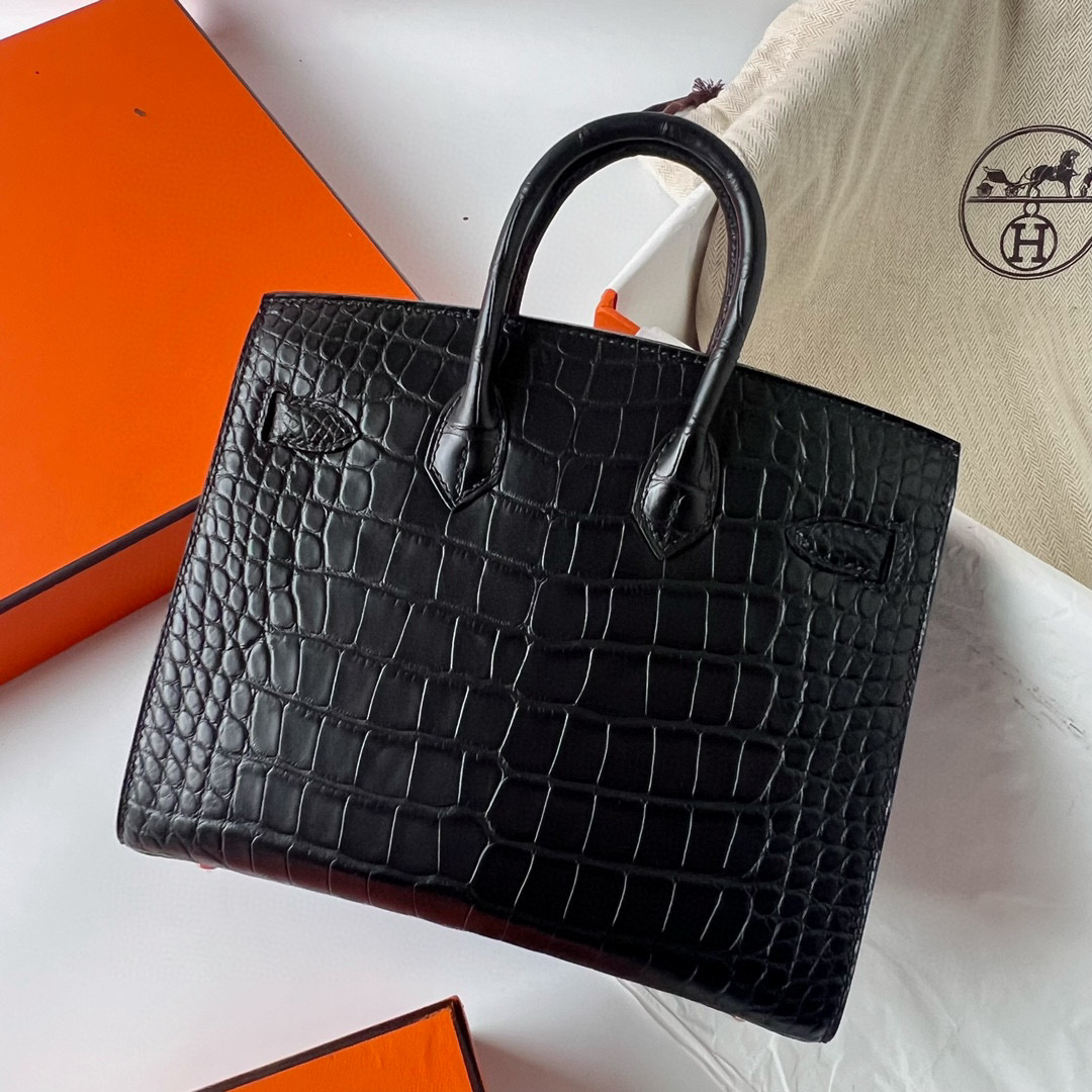 迷你鉑金包愛馬仕價格多少錢  Hermès Birkin 20 Sellier Matte Alligator Crocodile 黑色