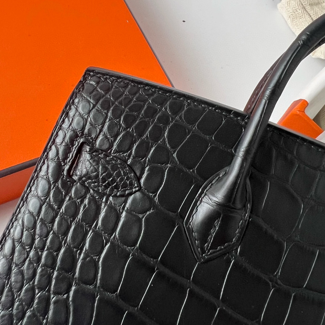 迷你鉑金包愛馬仕價格多少錢  Hermès Birkin 20 Sellier Matte Alligator Crocodile 黑色