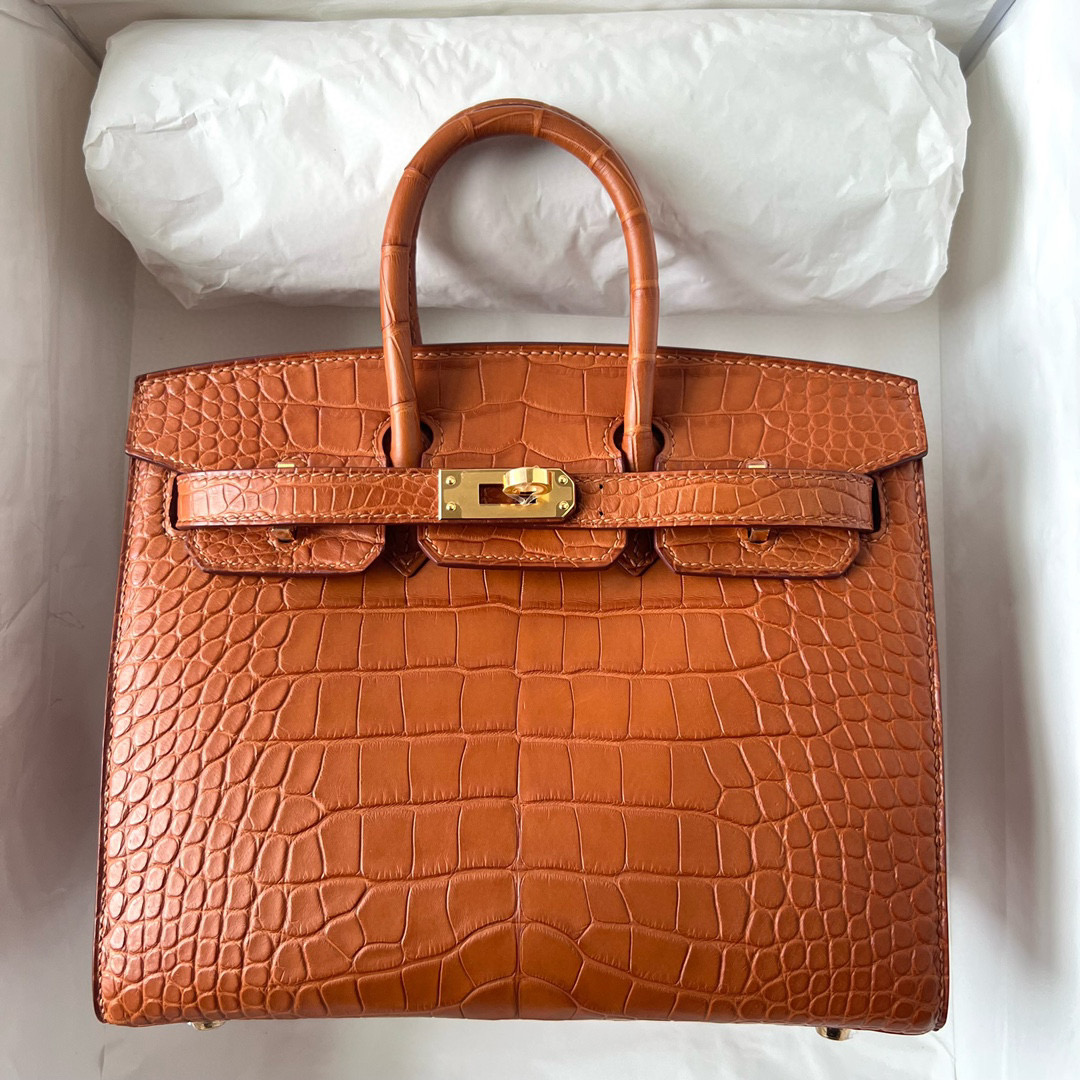 鉑金包愛馬仕價格多少 Hermès Birkin 20 Sellier Matte Alligator Crocodile Gold