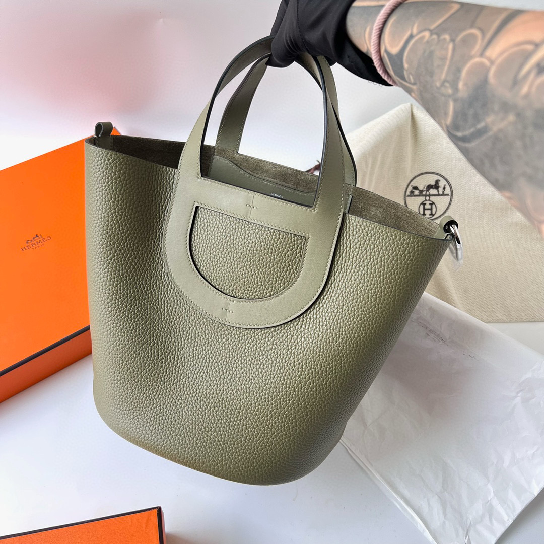 愛馬仕包圖片大全及價格 Hermès In The Loop 18 鼠尾草綠 Clemence and Swift