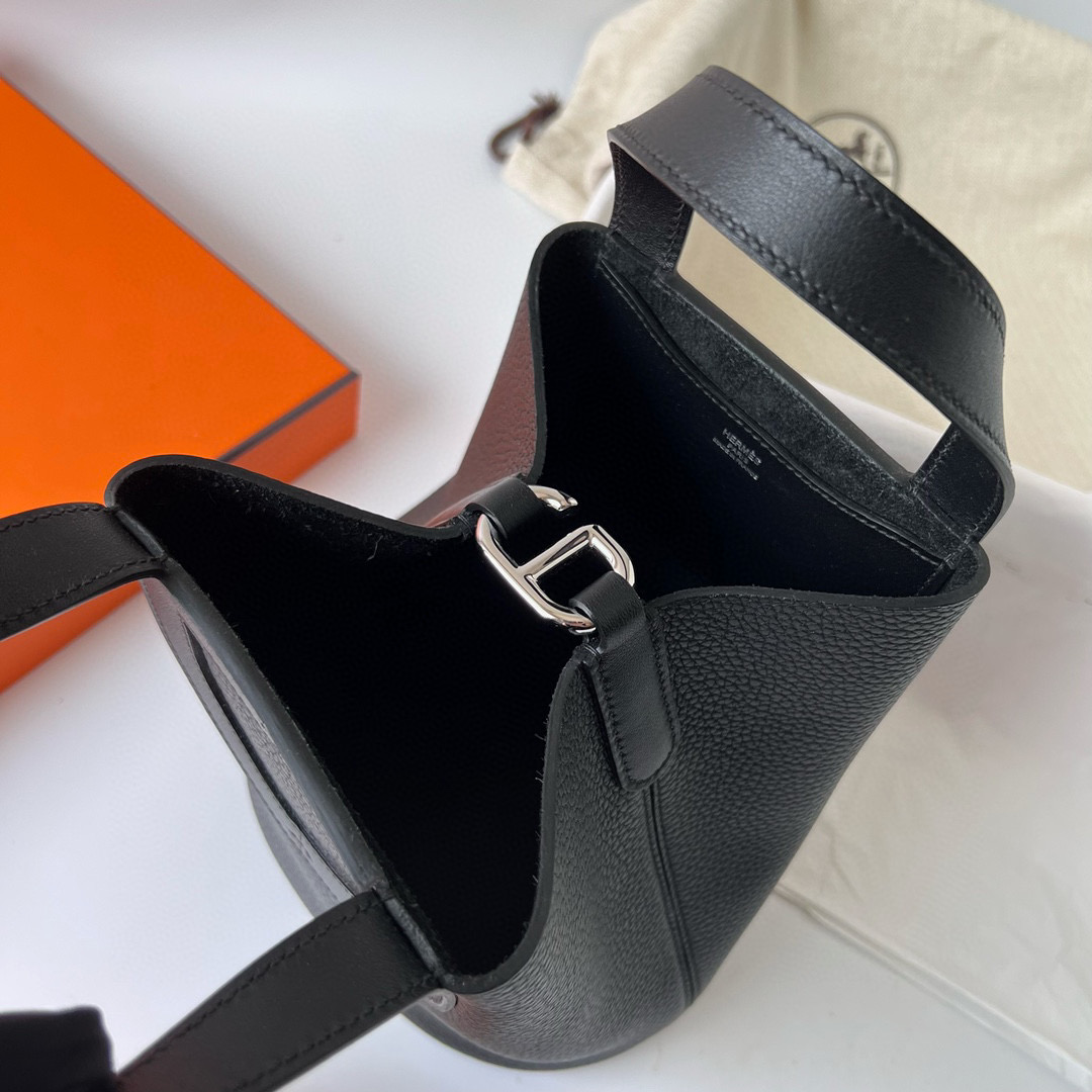 Hermès In The Loop 18 Noir Clemence and Swift Silver Hardware