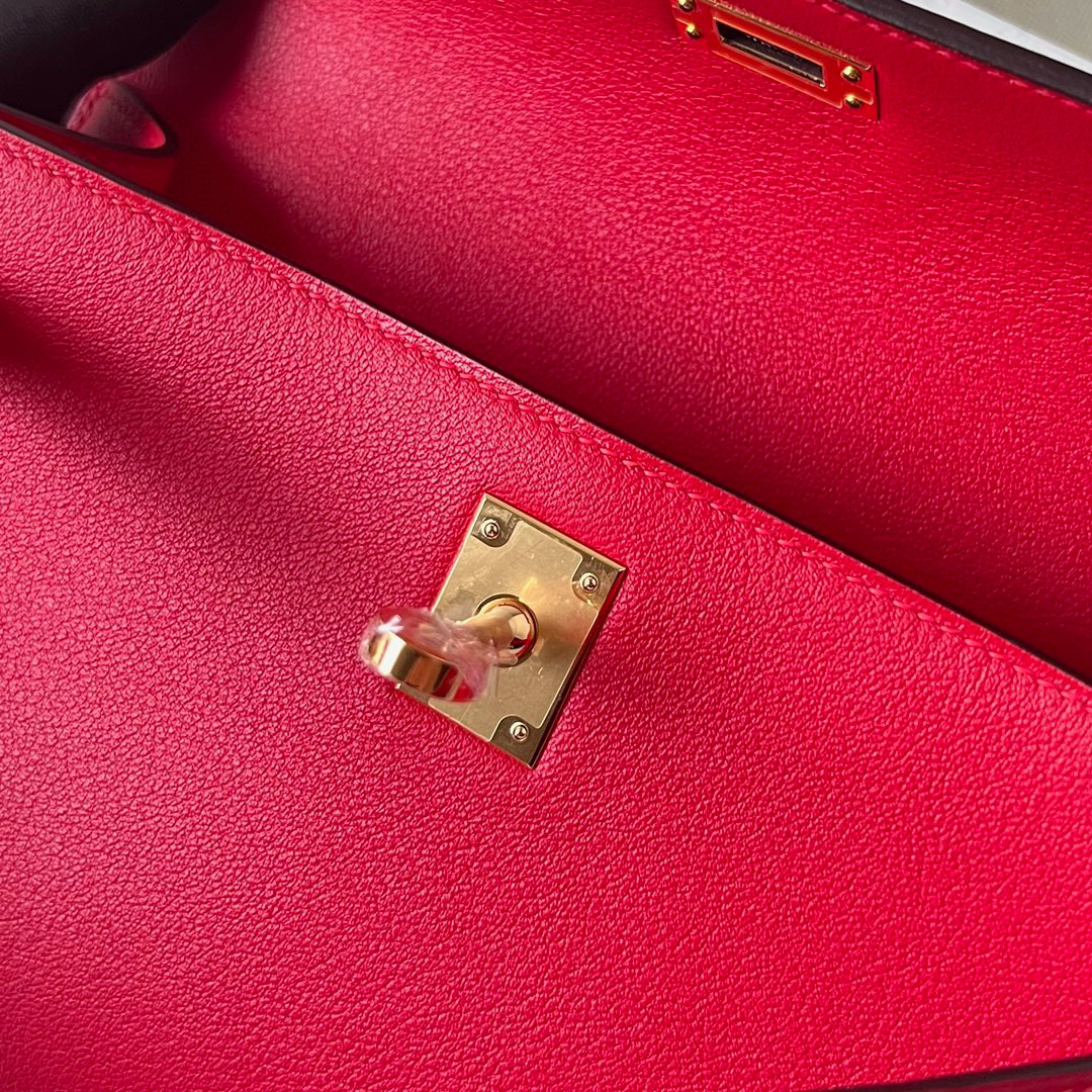 愛馬仕包包一覽表 Hermès Kelly Pochette Swift Rose de coeur 心紅色