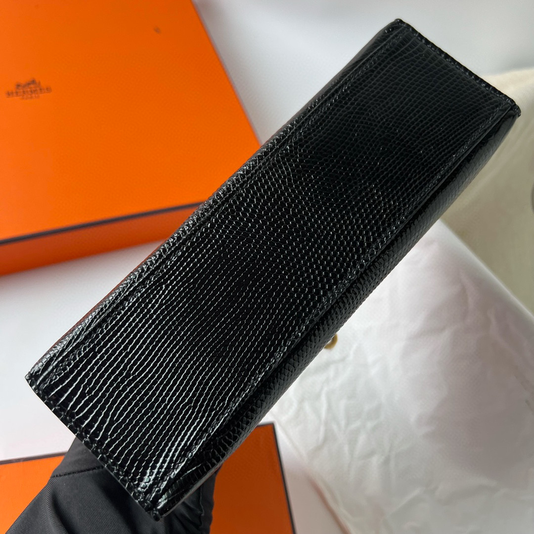 愛馬仕所有包款式大全 Hermès Pochette Lizard 蜥蜴皮黑色 Golden Hardware