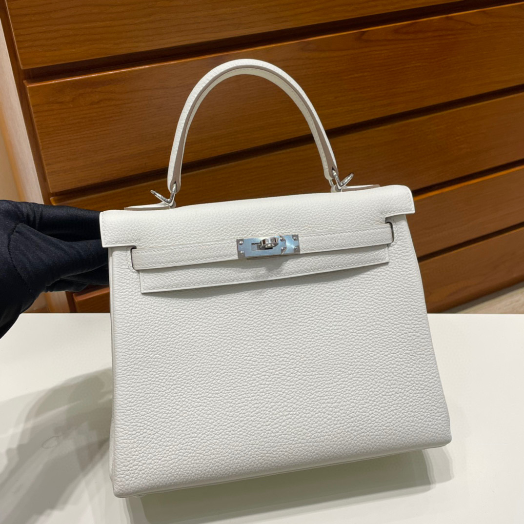 愛馬仕 Hermes Kelly 25CM 0T MUSHROOM 蘑菇色銀色五金