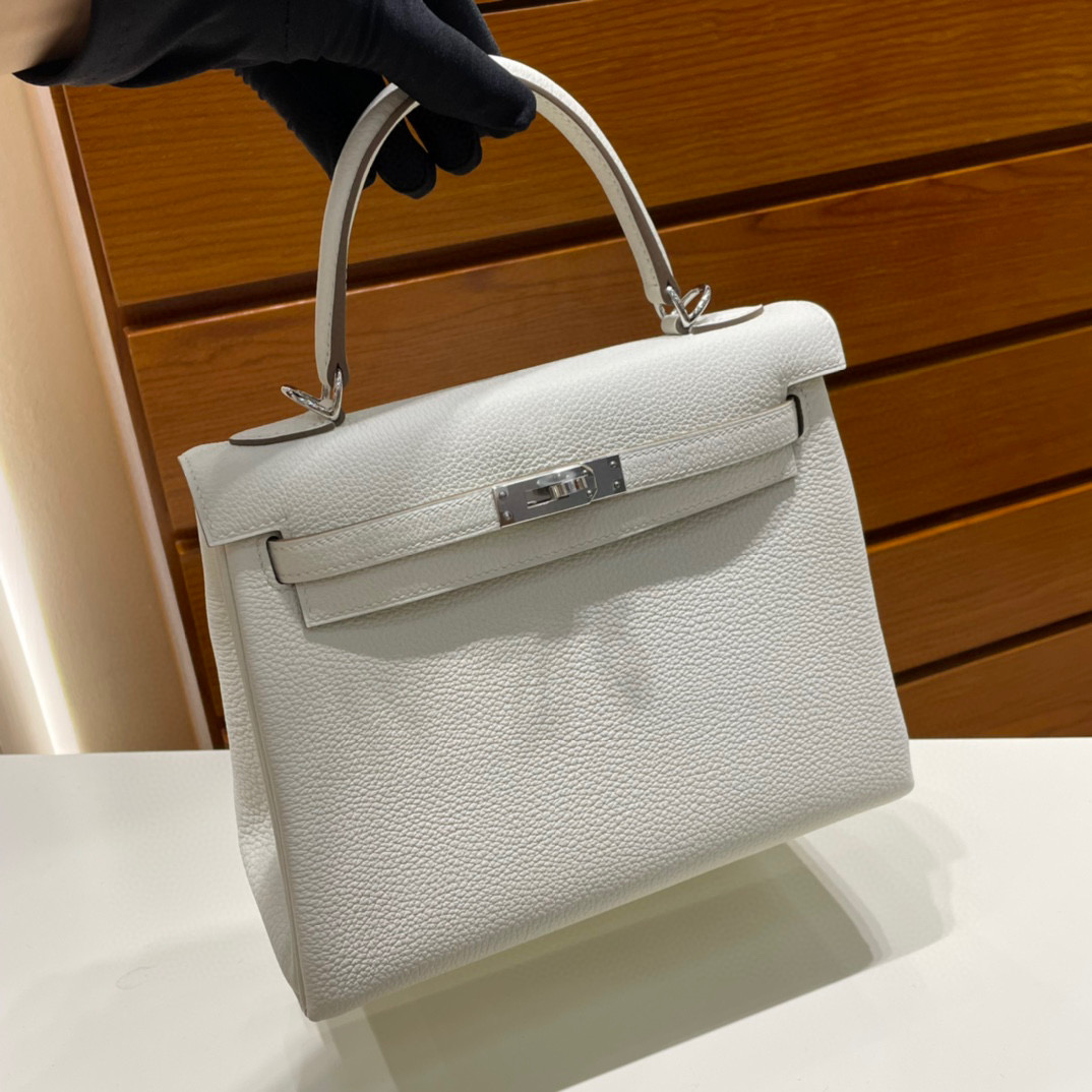 愛馬仕 Hermes Kelly 25CM 0T MUSHROOM 蘑菇色銀色五金